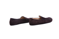 THE ROW MOCASSIM LEO SLIPPER SUEDE LACQUER BROWN - 36 BR