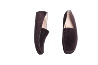 THE ROW MOCASSIM LEO SLIPPER SUEDE LACQUER BROWN - 36 BR