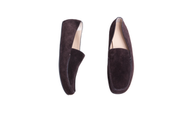 THE ROW MOCASSIM LEO SLIPPER SUEDE LACQUER BROWN - 36 BR