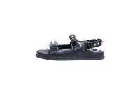 VALENTINO DAD SANDAL ROCKSTUD VELCRO BLACK - 38 1/2 BR