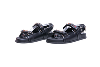 VALENTINO DAD SANDAL ROCKSTUD VELCRO BLACK - 38 1/2 BR
