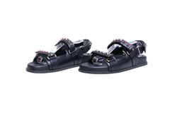 VALENTINO DAD SANDAL ROCKSTUD VELCRO BLACK - 38 1/2 BR