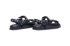 VALENTINO DAD SANDAL ROCKSTUD VELCRO BLACK - 38 1/2 BR