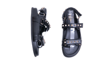VALENTINO DAD SANDAL ROCKSTUD VELCRO BLACK - 38 1/2 BR
