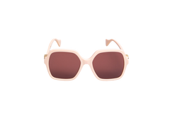 GUCCI SQUARE OVERSIZED LOGO ACETATE ROSE