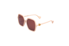 GUCCI SQUARE OVERSIZED LOGO ACETATE ROSE