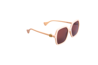 GUCCI SQUARE OVERSIZED LOGO ACETATE ROSE