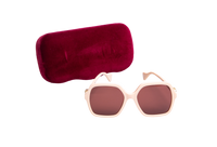 GUCCI SQUARE OVERSIZED LOGO ACETATE ROSE
