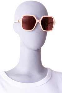 GUCCI SQUARE OVERSIZED LOGO ACETATE ROSE