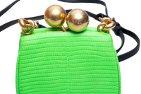 BURBERRY ALLIGATOR MINI FRAME LIZARD-EMBOSSED LIME GREEN