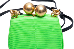 BURBERRY ALLIGATOR MINI FRAME LIZARD-EMBOSSED LIME GREEN