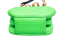BURBERRY ALLIGATOR MINI FRAME LIZARD-EMBOSSED LIME GREEN