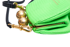 BURBERRY ALLIGATOR MINI FRAME LIZARD-EMBOSSED LIME GREEN