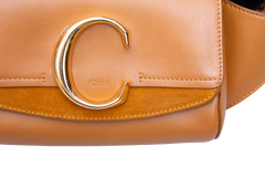 CHLOÉ C BELT BAG CALFSKIN SUEDE TAN