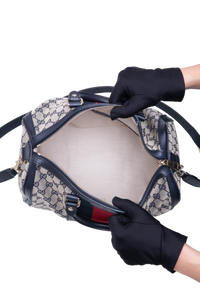 GUCCI BOSTON GG CANVAS VINTAGE WEB NAVY