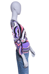 EMILIO PUCCI BLOUSE LONG SLEEVE GRAY PRINTED