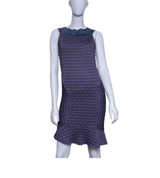 MISSONI DRESS LUREX KNIT OFF-THE-SHOULDER MULTICOLOR