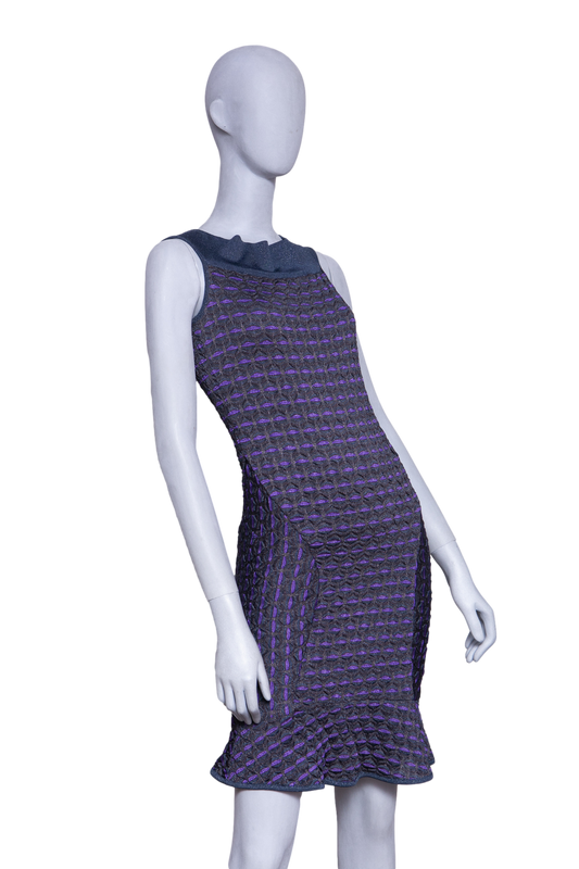 MISSONI DRESS LUREX KNIT OFF-THE-SHOULDER MULTICOLOR