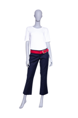 GUCCI PANTS COTTON NAVY & RED W/BUCKLE BELT
