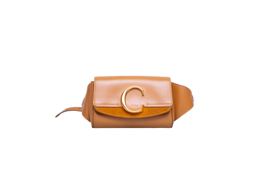 CHLOÉ C BELT BAG CALFSKIN SUEDE TAN