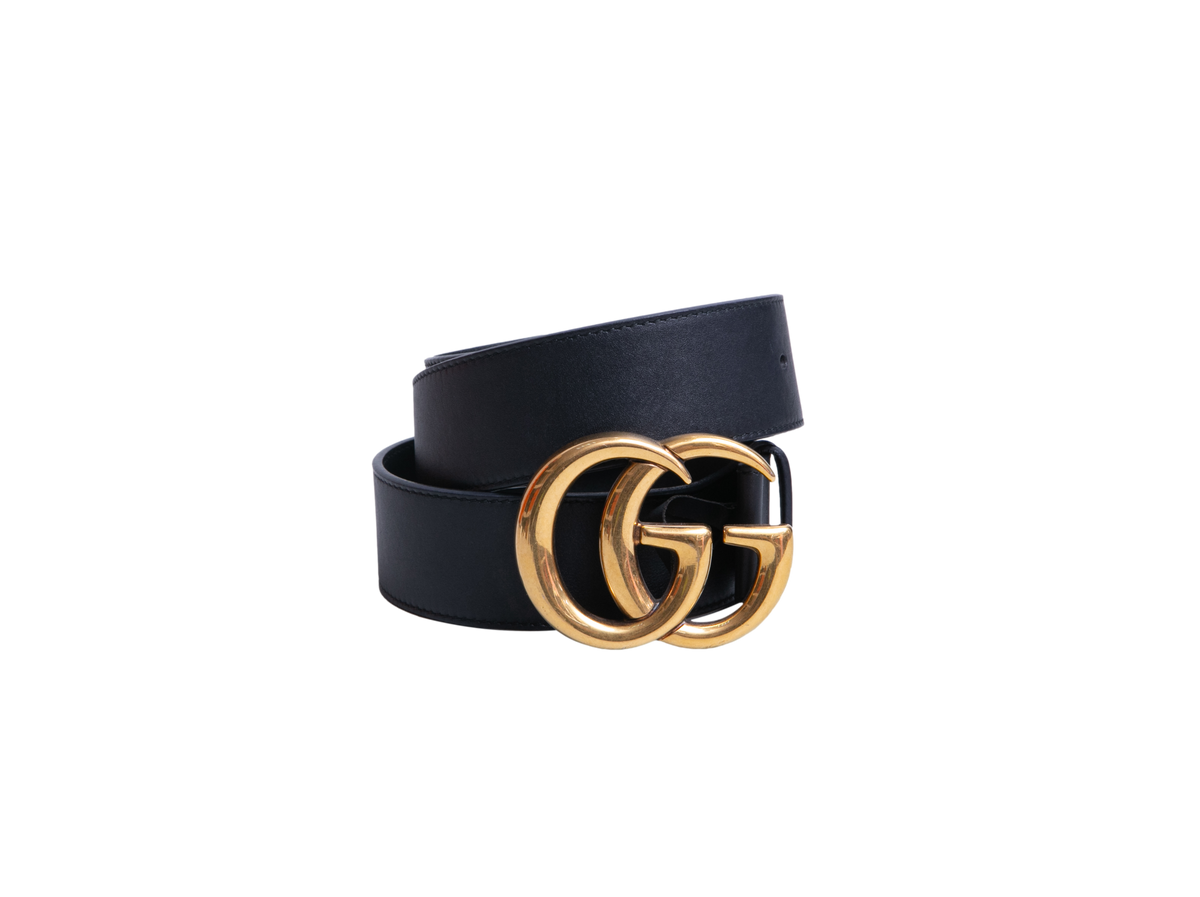 GUCCI BELT GG MARMONT LEATHER BLACK