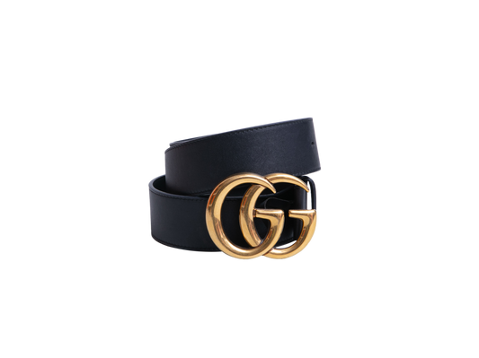 GUCCI BELT GG MARMONT LEATHER BLACK