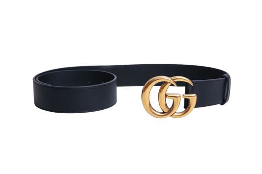 GUCCI BELT GG MARMONT LEATHER BLACK