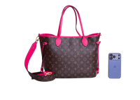 LV NEVERFULL BANDOULIÈRE INSIDE OUT MM PONDICHERY PINK