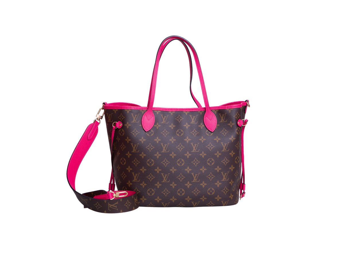 LV NEVERFULL BANDOULIÈRE INSIDE OUT MM PONDICHERY PINK