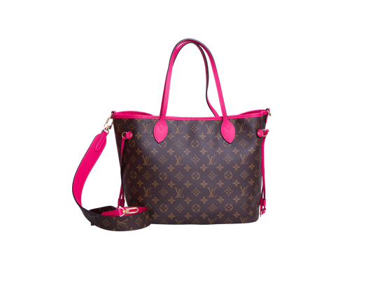 LV NEVERFULL BANDOULIÈRE INSIDE OUT MM PONDICHERY PINK