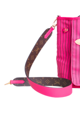 LV NEVERFULL BANDOULIÈRE INSIDE OUT MM PONDICHERY PINK