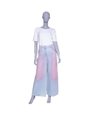 CHANEL 24C WIDE LEG JEANS IN BLUSH PINK
