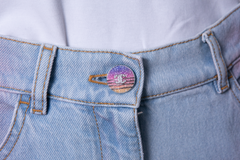 CHANEL 24C WIDE LEG JEANS IN BLUSH PINK