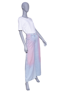 CHANEL 24C WIDE LEG JEANS IN BLUSH PINK