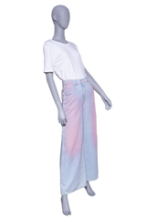 CHANEL 24C WIDE LEG JEANS IN BLUSH PINK