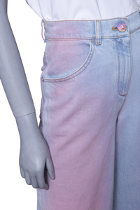 CHANEL 24C WIDE LEG JEANS IN BLUSH PINK