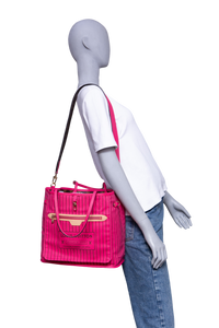 LV NEVERFULL BANDOULIÈRE INSIDE OUT MM PONDICHERY PINK