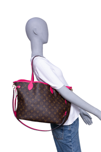 LV NEVERFULL BANDOULIÈRE INSIDE OUT MM PONDICHERY PINK
