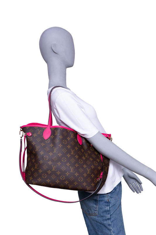 LV NEVERFULL BANDOULIÈRE INSIDE OUT MM PONDICHERY PINK