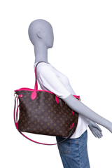 LV NEVERFULL BANDOULIÈRE INSIDE OUT MM PONDICHERY PINK
