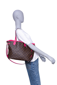 LV NEVERFULL BANDOULIÈRE INSIDE OUT MM PONDICHERY PINK