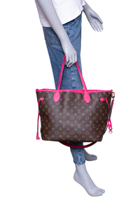 LV NEVERFULL BANDOULIÈRE INSIDE OUT MM PONDICHERY PINK