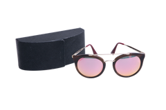 PRADA CINEMA SQUARE METAL GOLD/WINE/TORTOISE