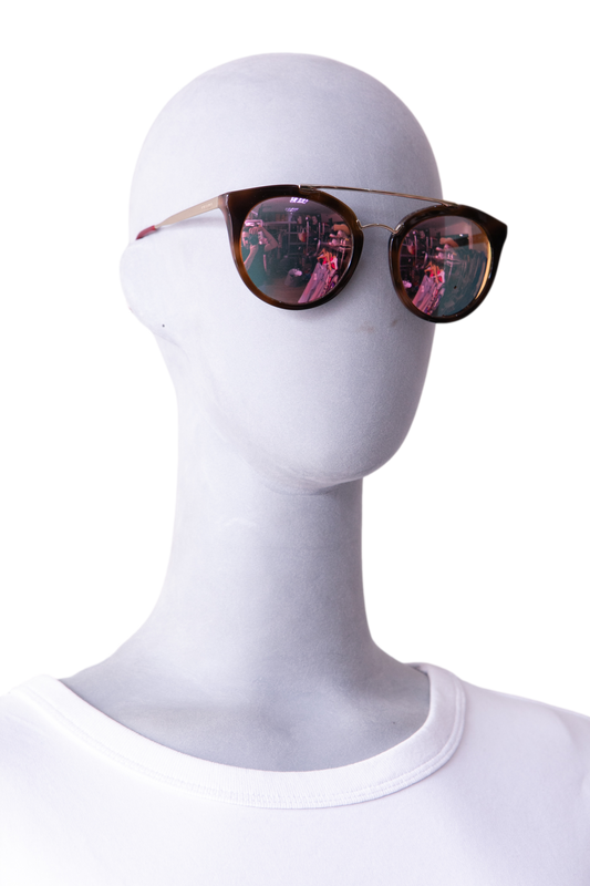 PRADA CINEMA SQUARE METAL GOLD/WINE/TORTOISE