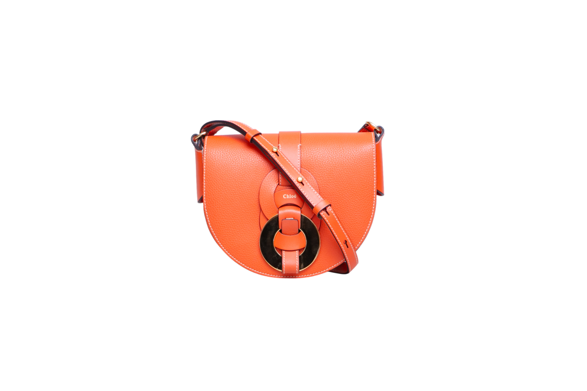 CHLOÉ DARRYL SMALL GRAINED LEATHER ORANGE