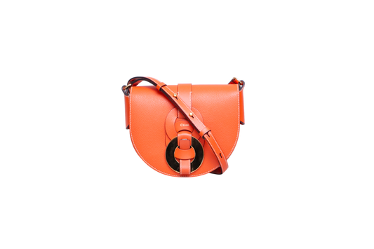 CHLOÉ DARRYL SMALL GRAINED LEATHER ORANGE
