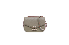 CHANEL PARIS-CUBA THREAD GREEN CAVIAR AROUND FLAP BAG MEDIUM
