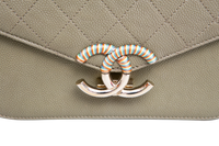 CHANEL PARIS-CUBA THREAD GREEN CAVIAR AROUND FLAP BAG MEDIUM