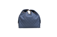 CHANEL 25 MEDIUM CANVAS QUILTED DARK BLUE