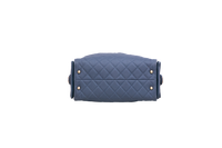 CHANEL 25 MEDIUM CANVAS QUILTED DARK BLUE